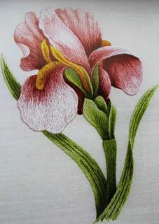 Вышивание нитками ирис