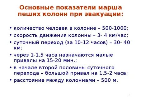 Скорость колонны