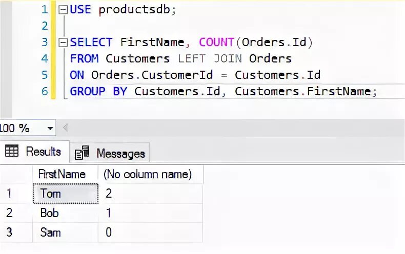 Select count from orders