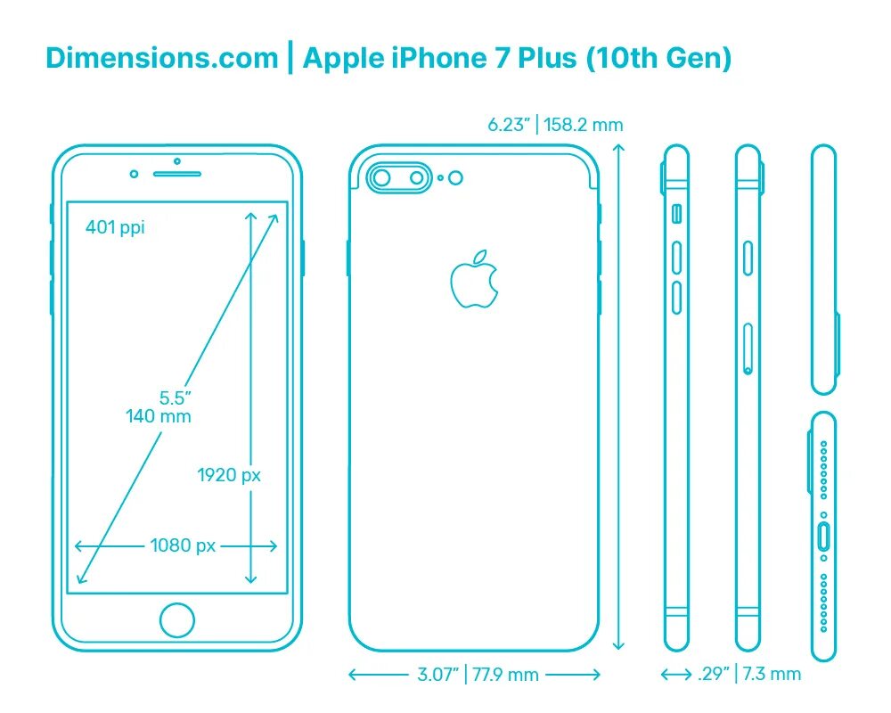 Какая длина айфона. Iphone 8 Plus Размеры. Iphone 8 Plus габариты. Iphone 8 Plus размер экрана. Айфон 7 плюс габариты.