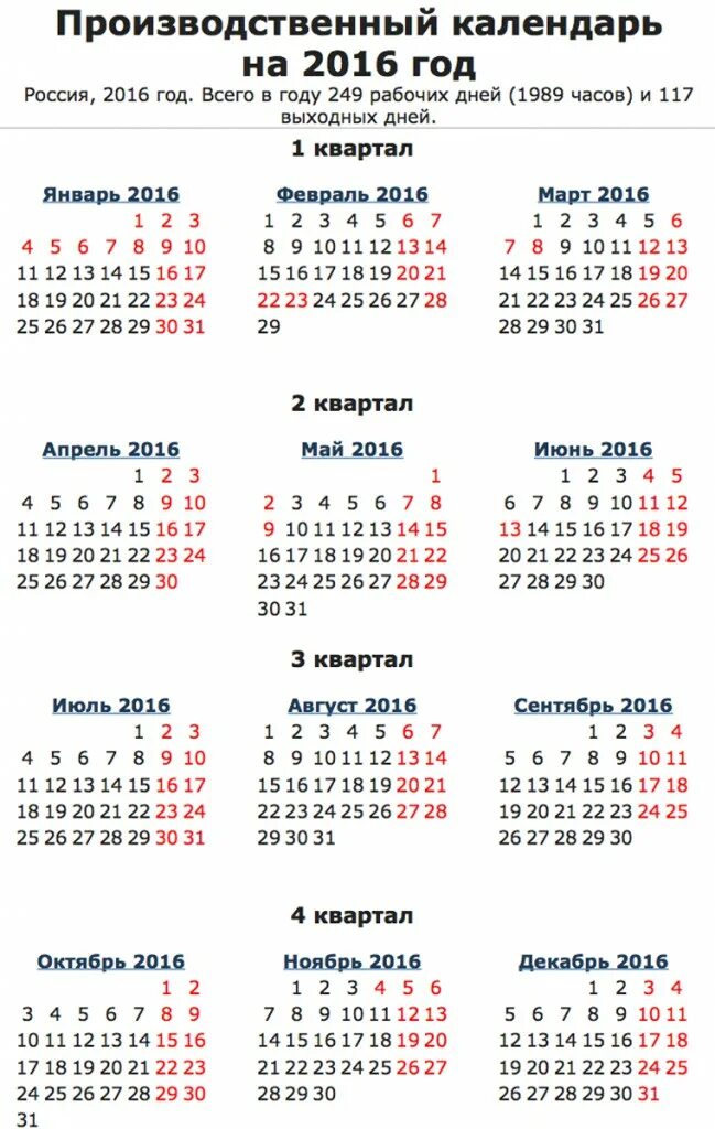 Сколько сейчас выходных