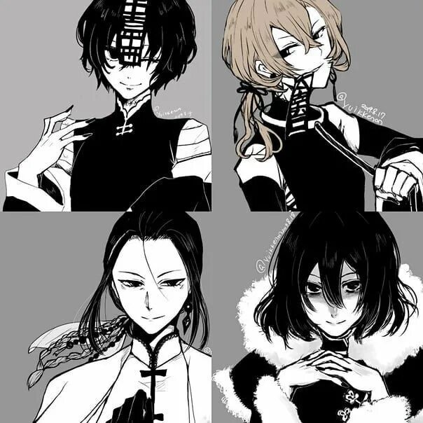 Дазай календарь 2022. Бродячие псы mbti. Дазай чуя акутагава и ацуши. Великий из бродячих псов персонажи парни. Гоголь кинни бинго бсд.