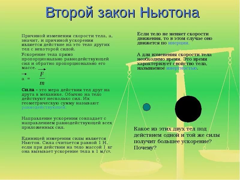 Механическое движение всегда совпадают по направлению. Закон движения тела. Законы Ньютона. Второй закон Ньютона ускорение тела. Второй закон движения Ньютона.