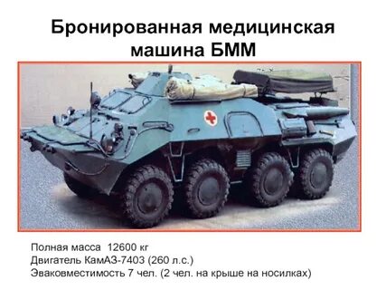 Эвакуационная емкость бронированной медицинской машины бмм 1