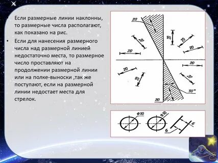 Размерное число относительно размерной линии
