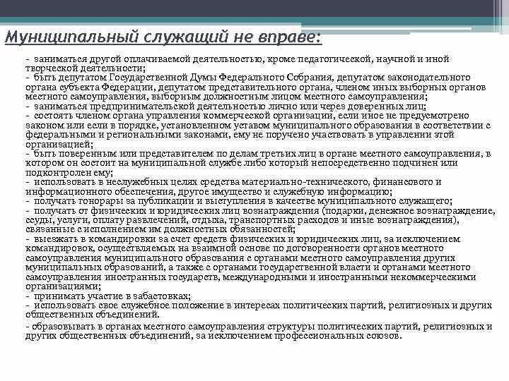 Регистратор имеет право. Муниципальный служащий. Муниципальный служащий вправе заниматься. Муниципальный служащий не вправе. Обязанности муниципального служащего.