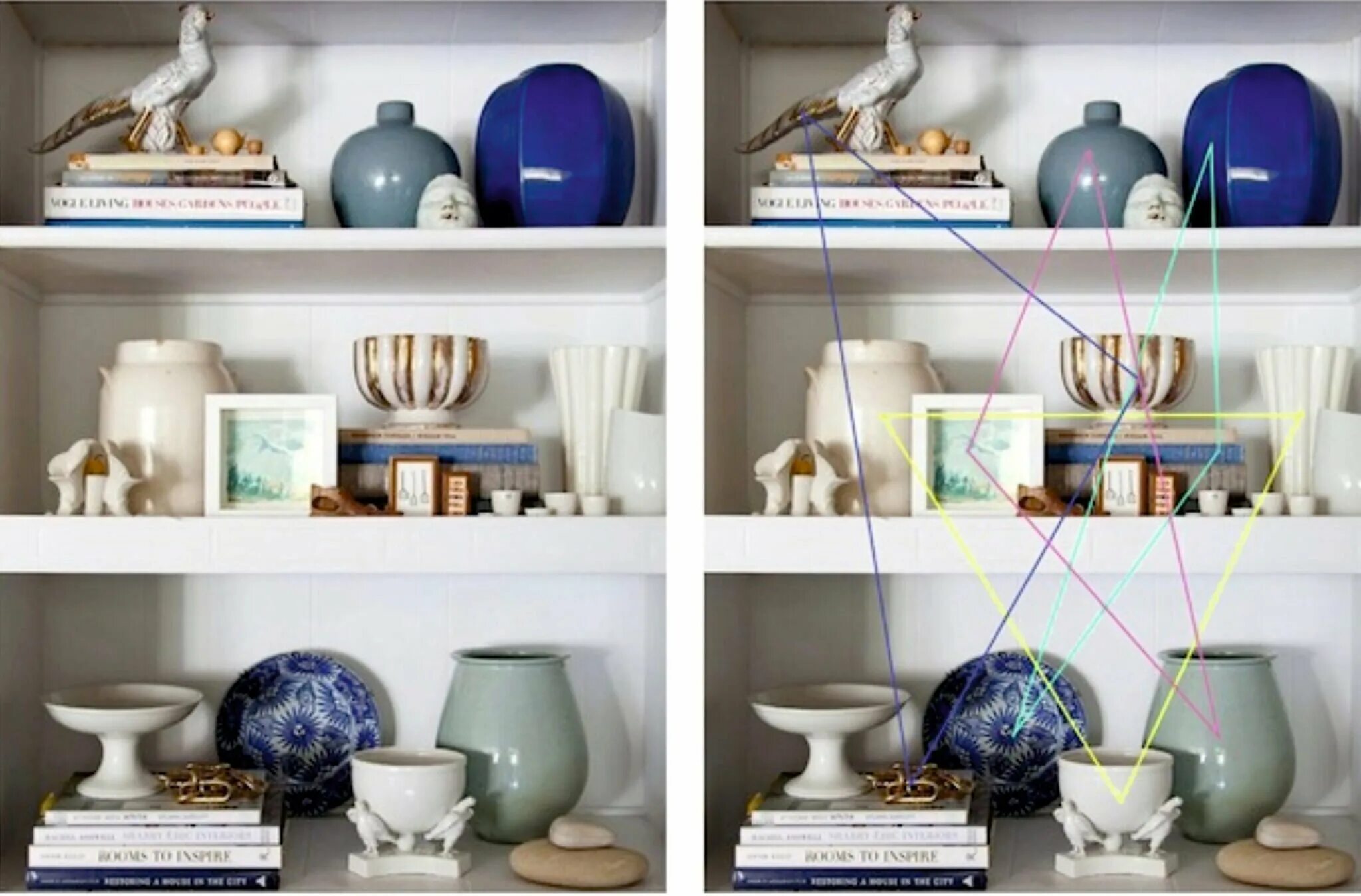 Красивые вещи. Вазы на полках в интерьере. Сочетание недорогих вещей. Терракотовый и бежевый цвет в интерьере. Палитра фрукты.