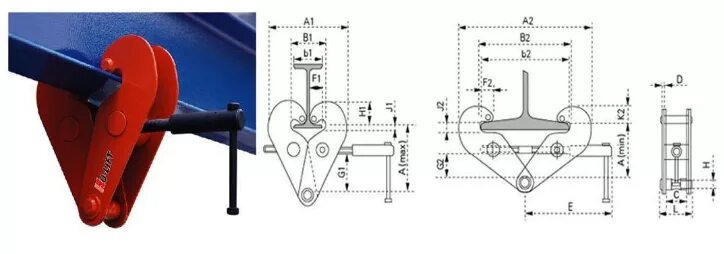 Захват на балку для подвеса тали (клипса) марки bc30 г/п 3.0 т. Балочный захват для двутавр для тали. Захват балочный клипса 1т.
