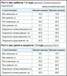 Вес ребенка в 14 месяцев