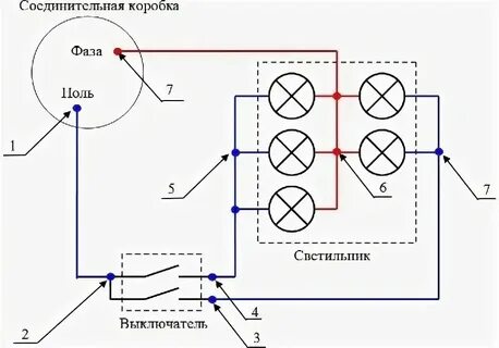 Схема подключения электрической лампы