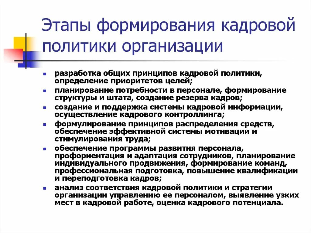 Этапы построения кадровой стратегии. Этапы формирования кадровой политики. Этапы формирования кадровой политики организации. Кадровая политика организации формируется:. Кадровая политика ее организация