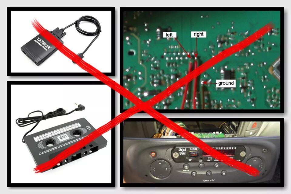 Автомагнитола Blaupunkt RDM & RCM 42,43,82,104,105 - AUX, LINE OUT. - Audi 80 (B