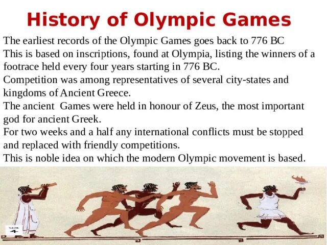 Where is the history of the olympic