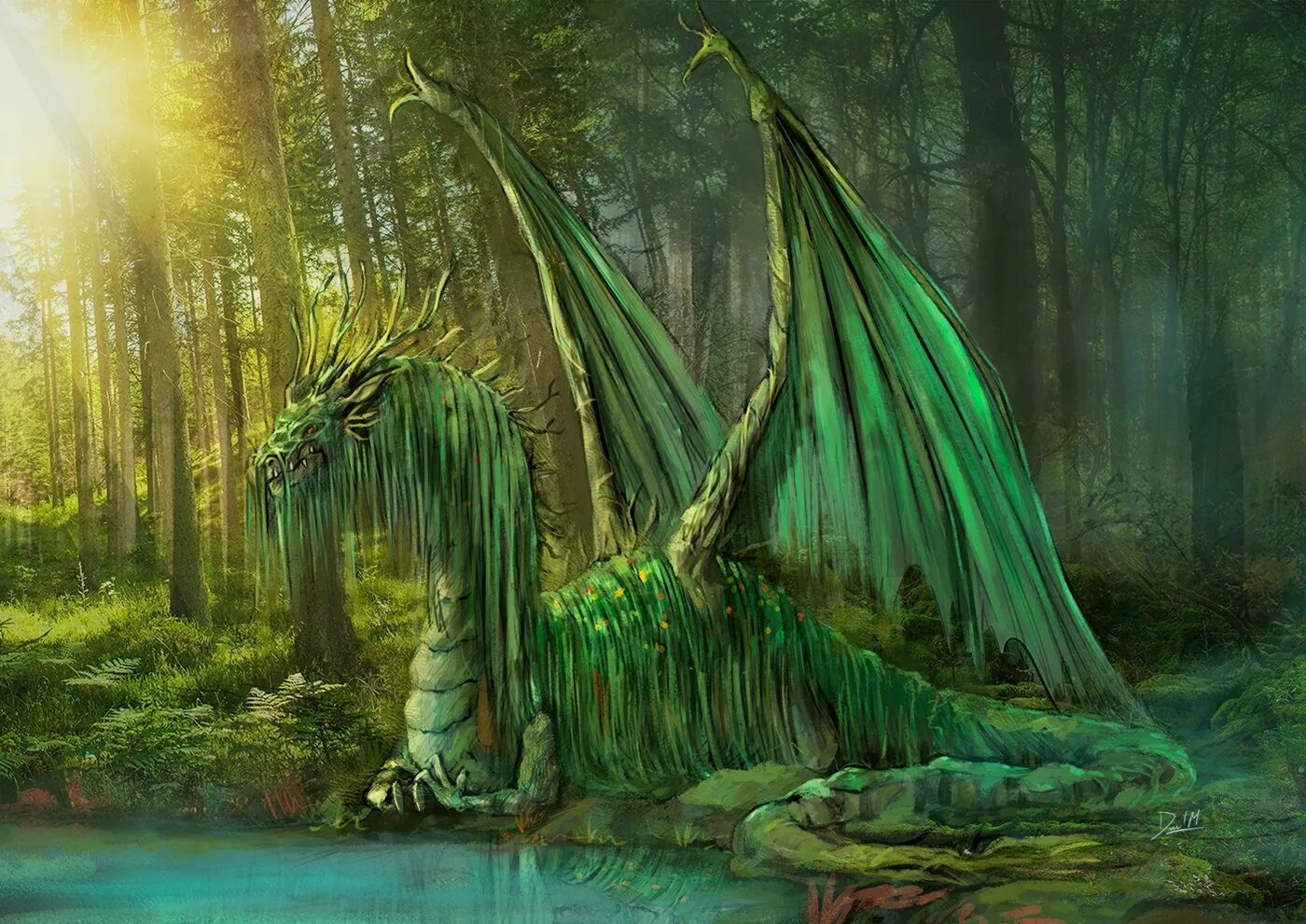 Рисунок зеленого деревянного дракона. Лесной дракон ДНД. Хризолитовый дракон. Уиллоу дракон. Дракон природы.