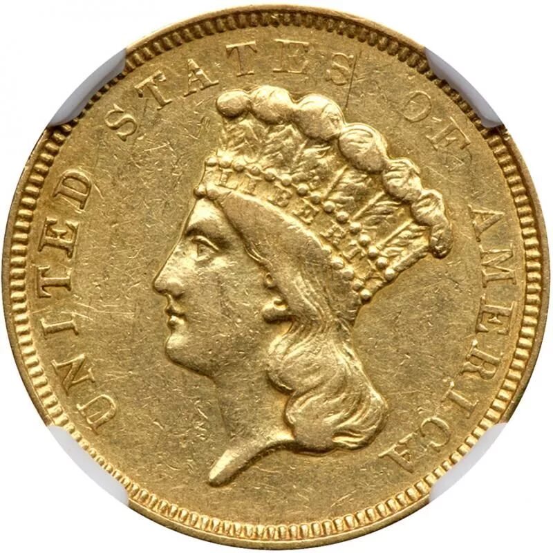 Золотой доллар США 1889 года.