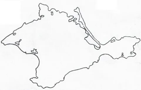 Крымский полуостров на контурной карте