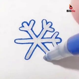 Снежинки нарисовать маркером