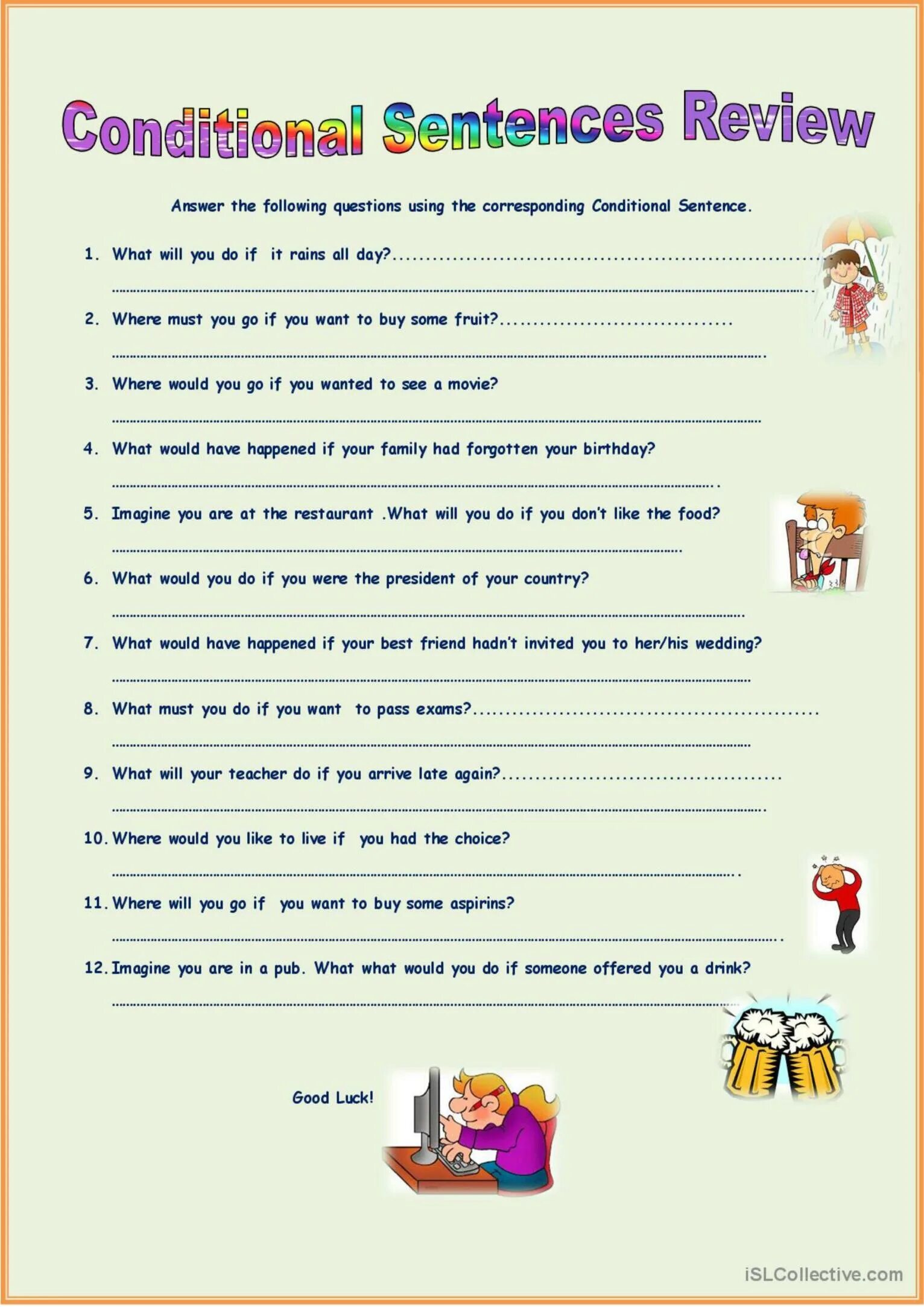 Conditionals 0 exercises pdf. Conditionals в английском worksheets. if clauses упражнения. conditionals упражнения. conditional sentences задания.