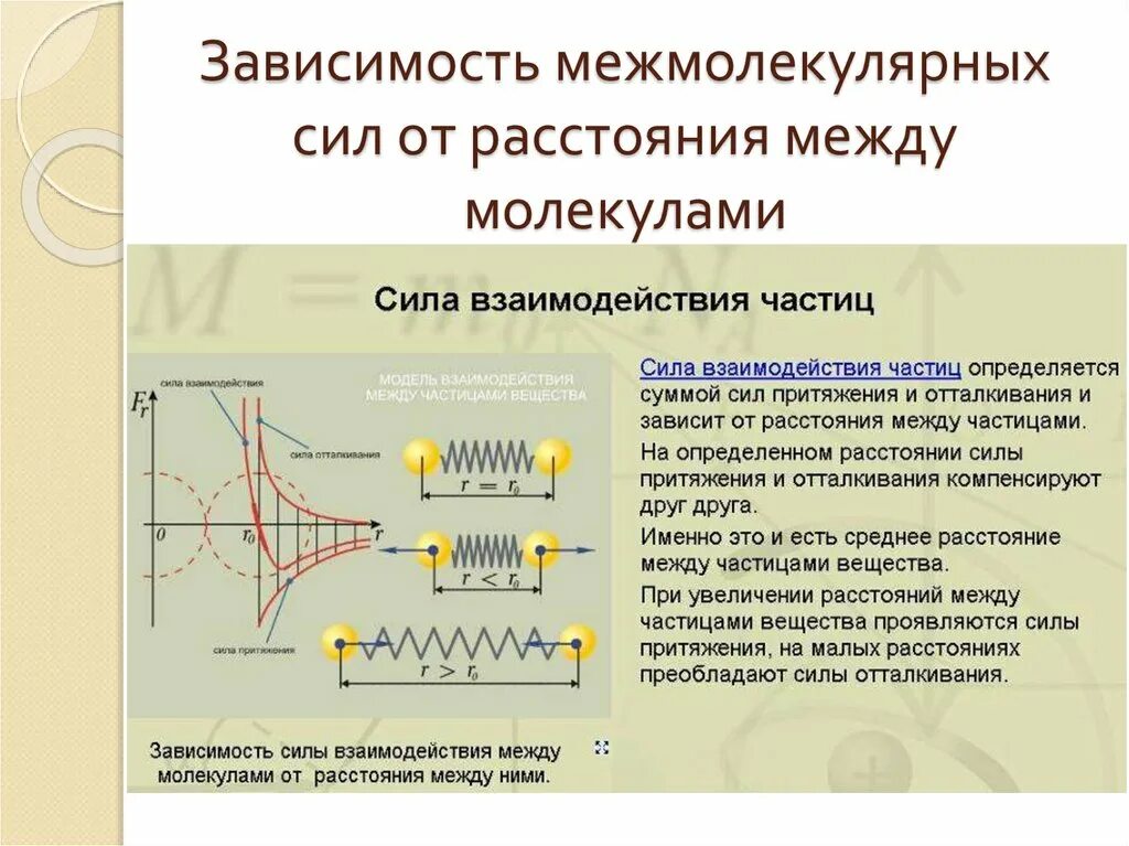 В зависимости от изменения расстояния. Силы и энергия межмолекулярного взаимодействия 10 класс. Силы межмолекулярного взаимодействия физика. Силы межмолекулярного взаимодействия максимальны между молекулами. Силы молекулярного взаисоде.