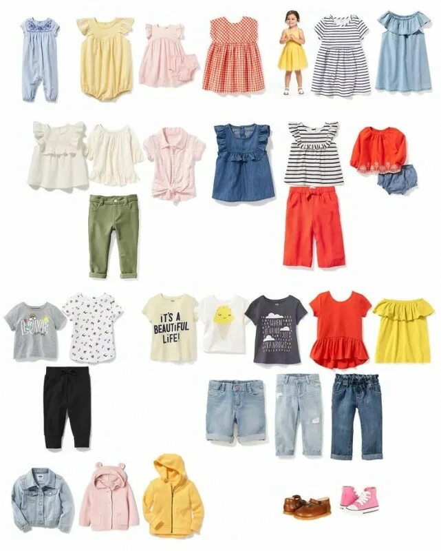 Одежда ребенку в садик. Одежда для детей. Модная одежда для детей. Капсульный гардероб для детей. Капсула одежды для девочки.