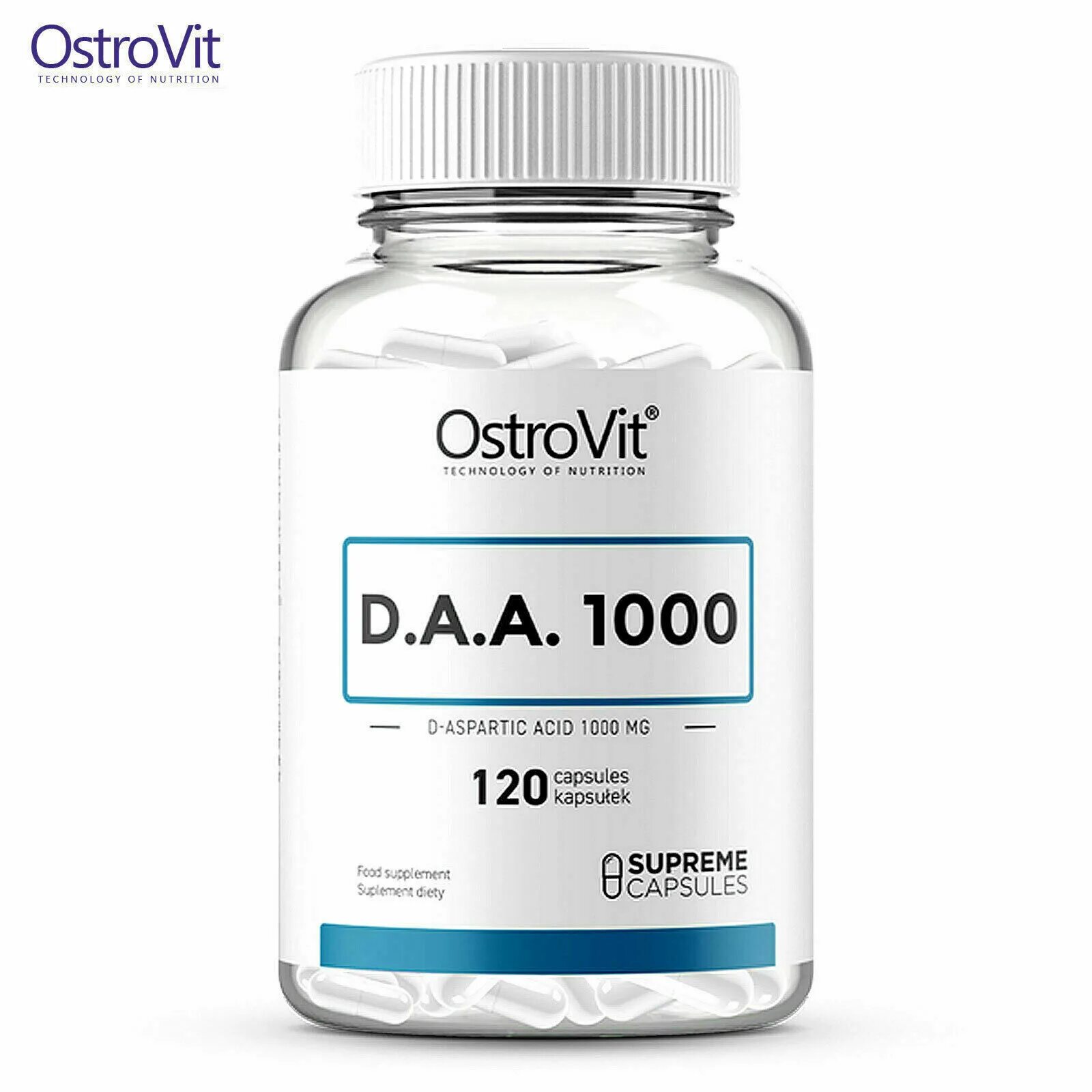 Аспарагиновая кислота для мужчин. OSTROVIT D.A.A. Supreme Capsules 1000 (120 капс.). OSTROVIT, D- Aspartic acid 1000, 120 капс.. OSTROVIT Chondroitin (60 таб). МСМ 120 капсул.