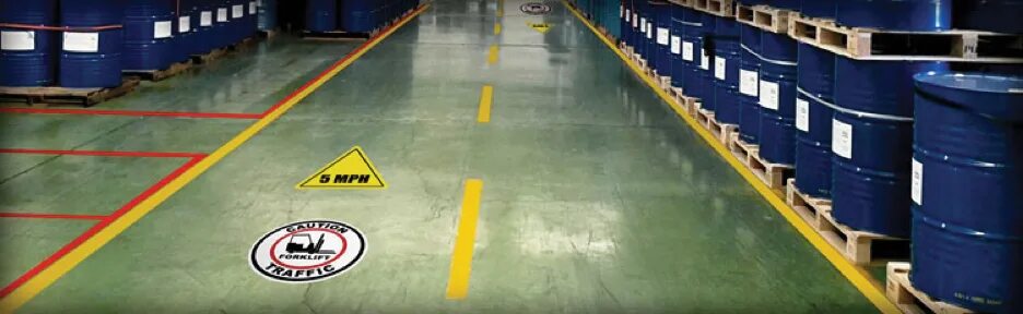 Marking on cans. OSHA Floor. Полоса TPV. Ranway marking. Warehouse Health and Safety Hazards.