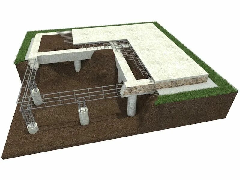 Фундаментная плита ростверка