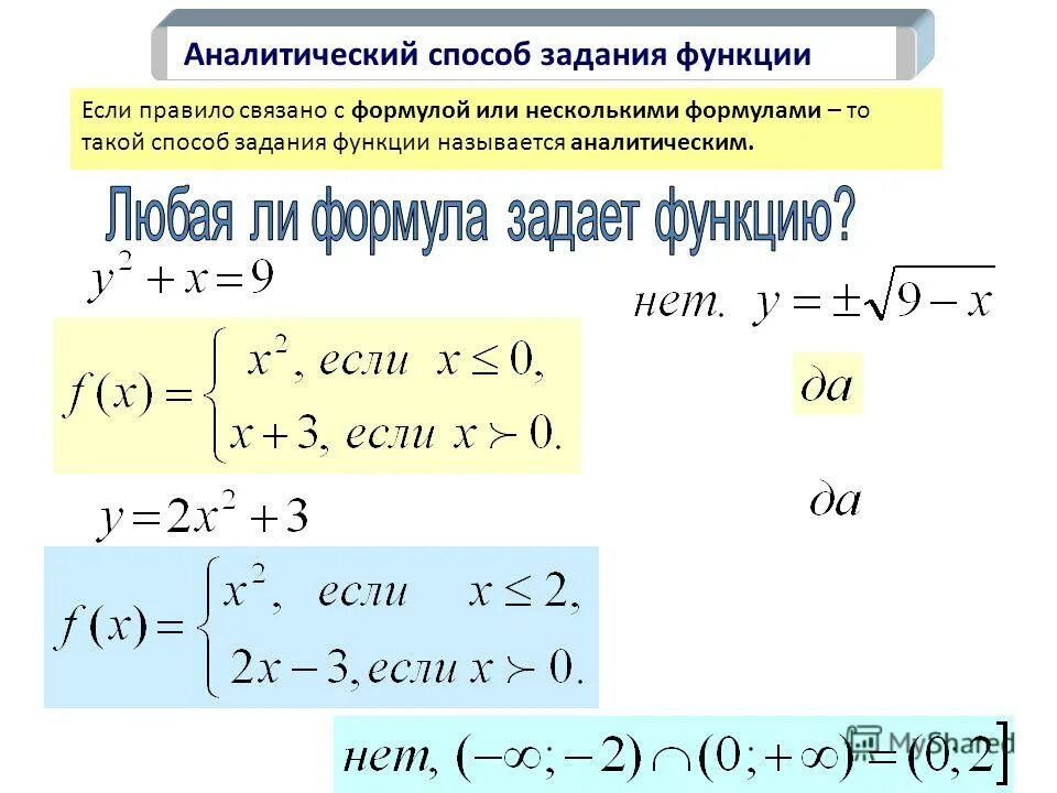 Функция несколькими формулами. Аналитический способ задания функции. Аналитический способ задания функции примеры. Виды аналитического задания функции. Аналитический метод задания функции.