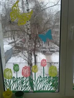 Весенние окна в детском саду