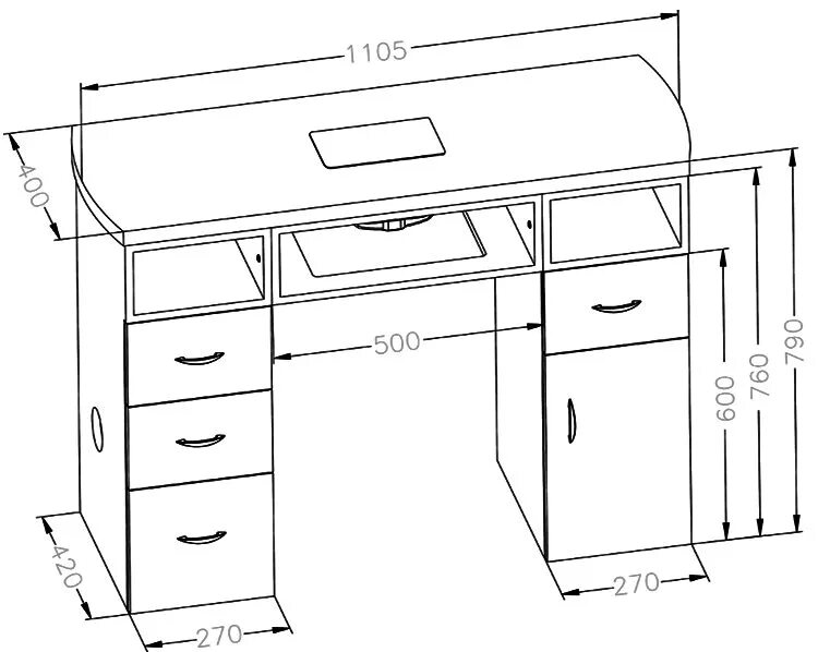 Размеры маникюрного стола стандарт. Высота маникюрного стола стандарт. Чертеж стола для маникюра. Маникюрный столик Размеры.