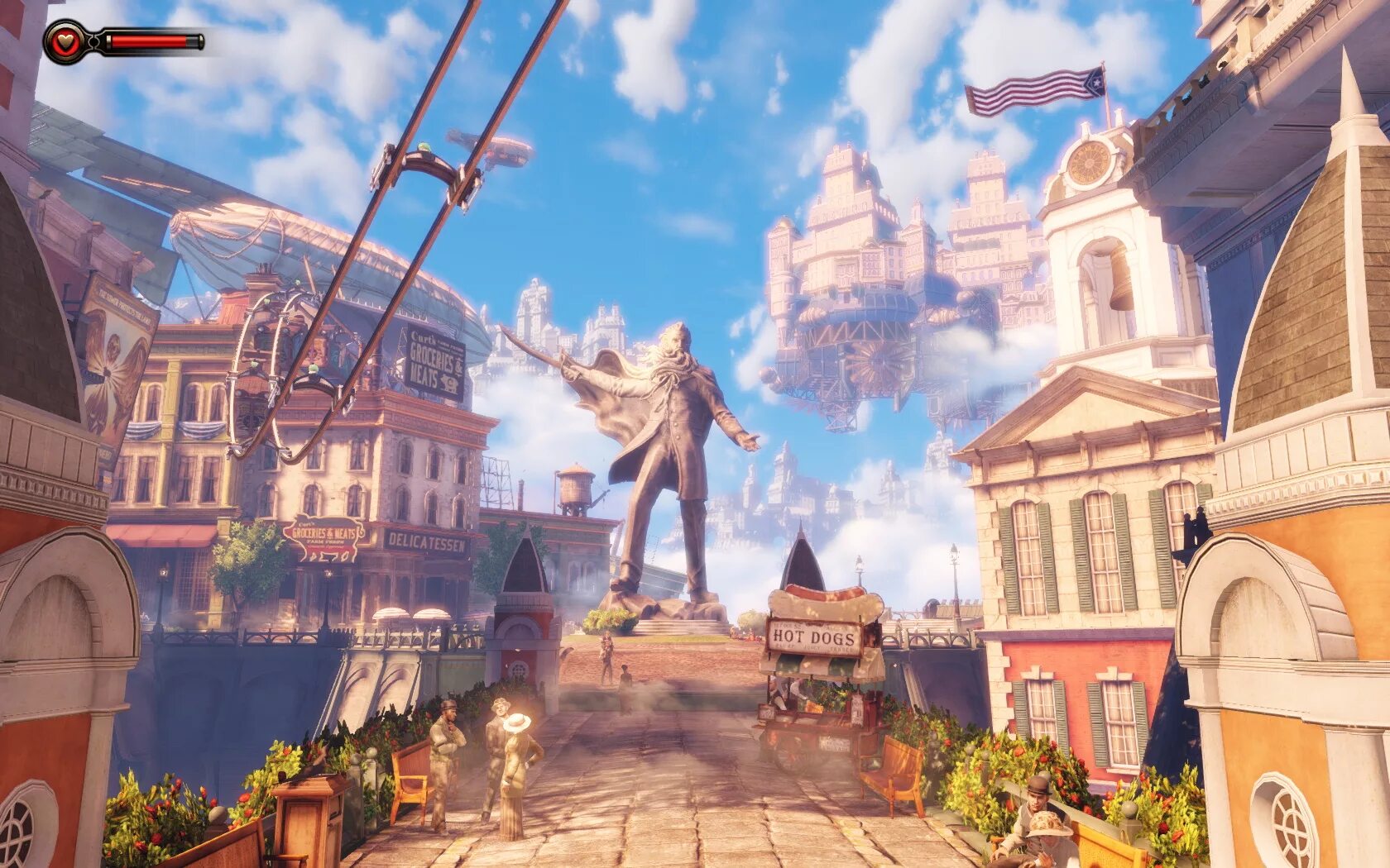 Биошок Инфинити город в небе. Биошок Инфинити Небесный город. Bioshock Infinite (2013). Bioshock Infinite Небесный город Колумбия. Попасть в историю игра