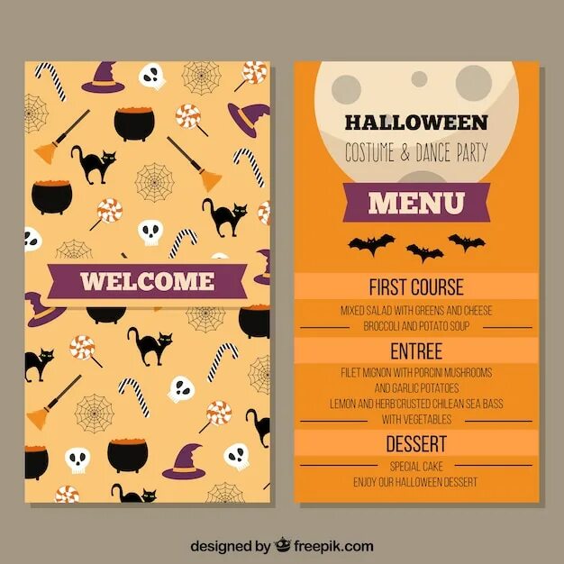 Halloween menu. Halloween menu