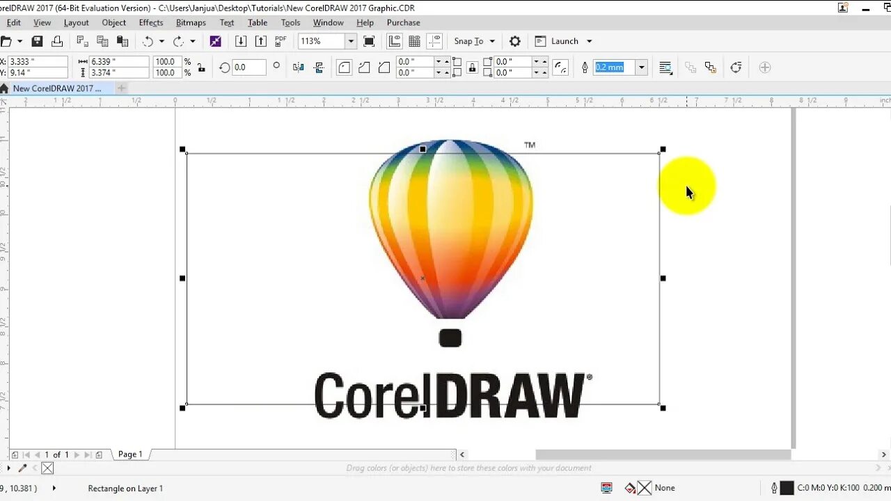 Coreldraw dasturida. Coreldraw dasturida