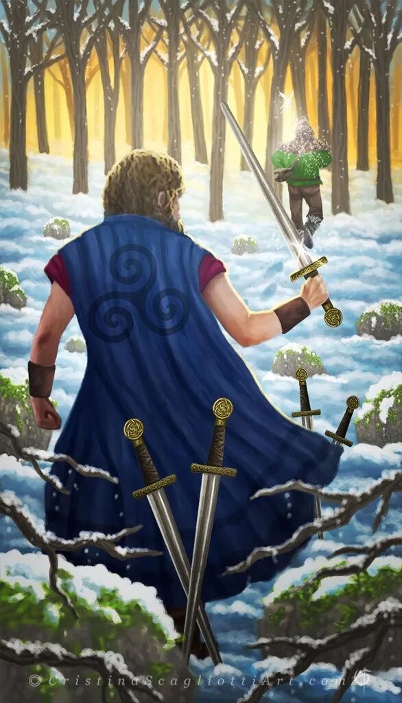 Пять мечей таро значение. Универсальное таро кельтов. universal celtic tarot галерея. таро универсальное таро кельтов галерея. таро пятерка мечей мечей.