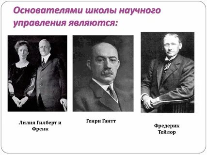 Представители школы научного управления в менеджменте