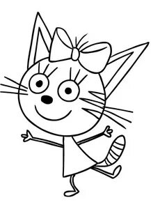 Раскраска 3 кота для детей 3 4