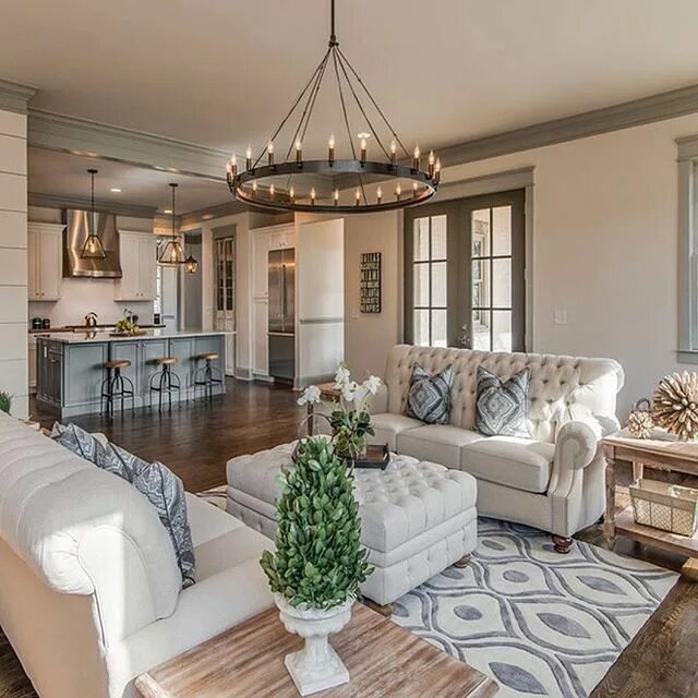 Family Room door opening to patio Pool house interiors, Ranch house designs, Hou