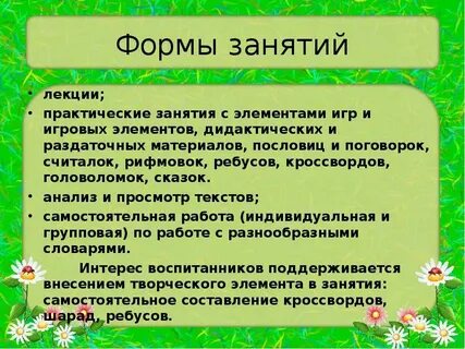 Форма занятия игра