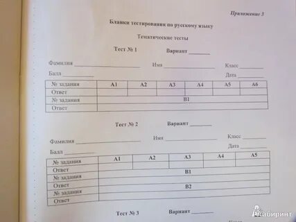Русский язык оценка тестов