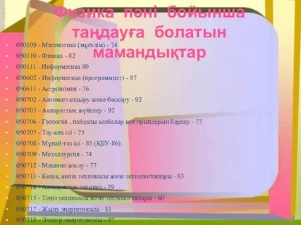 Мамандықтар тізімі