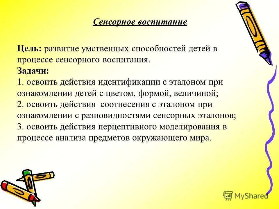Программа по развитию сенсорных процессов