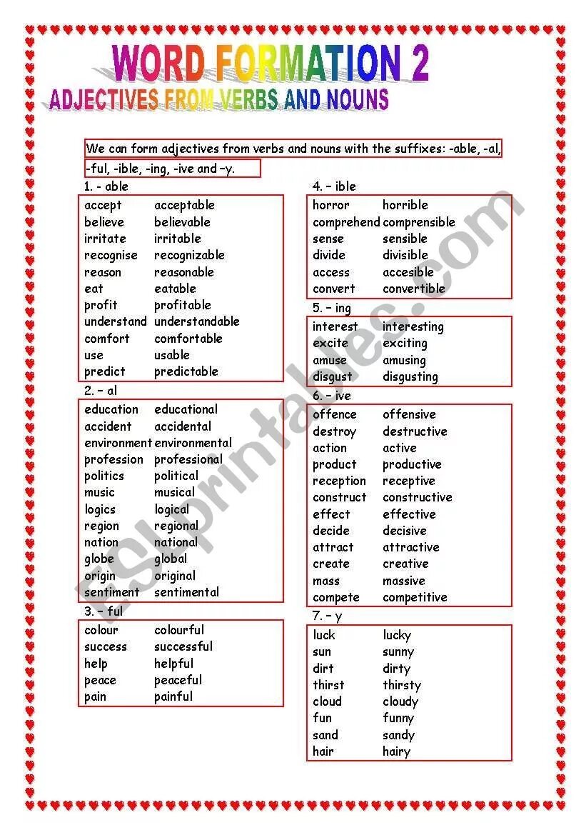 Прилагательное Word formation. Nouns adjectives грамматика. Word formation adjectives ответы. Word formation adjectives