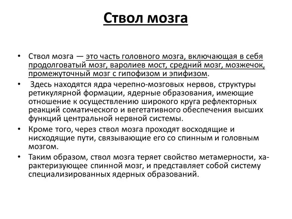 В состав ствола мозга входят. Ствол головного мозга включает. Ствол мозга функции. Ствол мозга функции кратко. Функции ствола головного мозга.