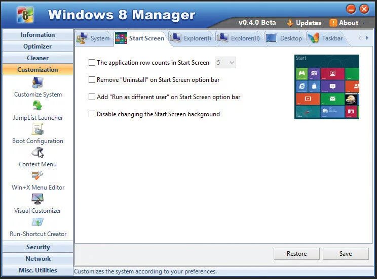 Windows application manager. Windows 8.manager. taskbar customizer. windows jump list. google менеджер 8.1.0.
