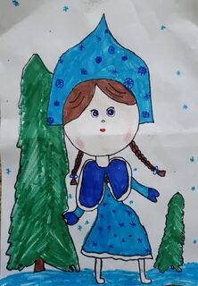 Как сделать снегурочку нарисовать