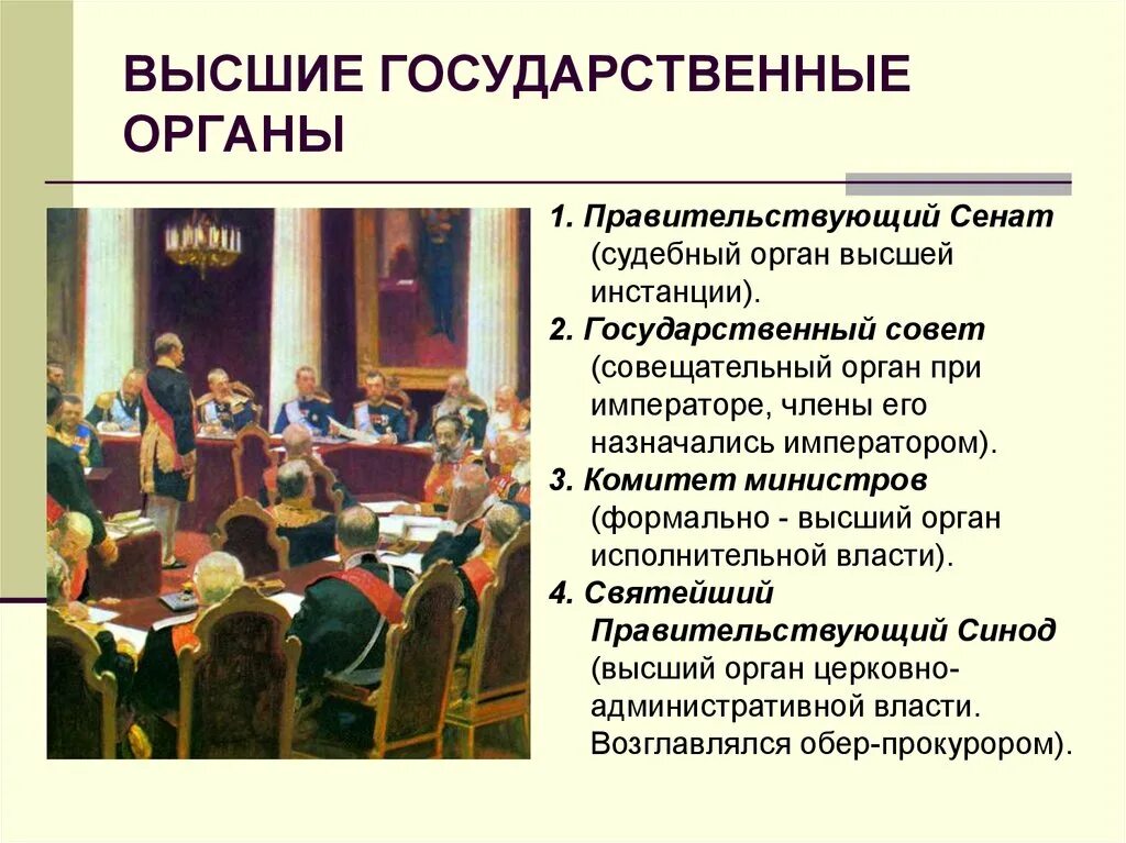 Создание государственного совета ответ 3