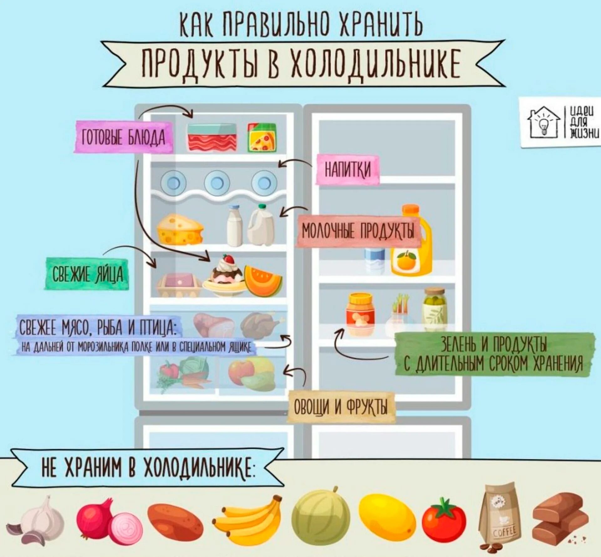 Производство и хранение продуктов. Хранение продуктов в холодильнике. Размещение продуктов в холодильнике. Правильное хранение продуктов в холодильнике. Распределение продуктов в холодильнике.