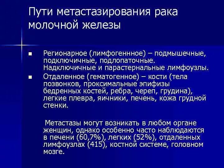 Отдаленные метастазы при раке