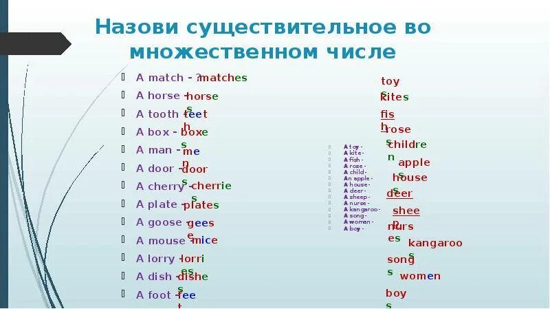 Жизнь множественное число. Написание слов во множественном числе английский язык. Cherry множественное число в английском языке. Lorry во множественном числе на английском. Match множественное число в английском языке.