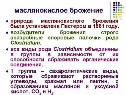 Анаэробные организмы виды брожения 10 класс